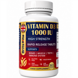 Brits Vita Vitamin D3 - 365 Tablets - 1000IU Teeth, Bone & Muscle health, Vit D