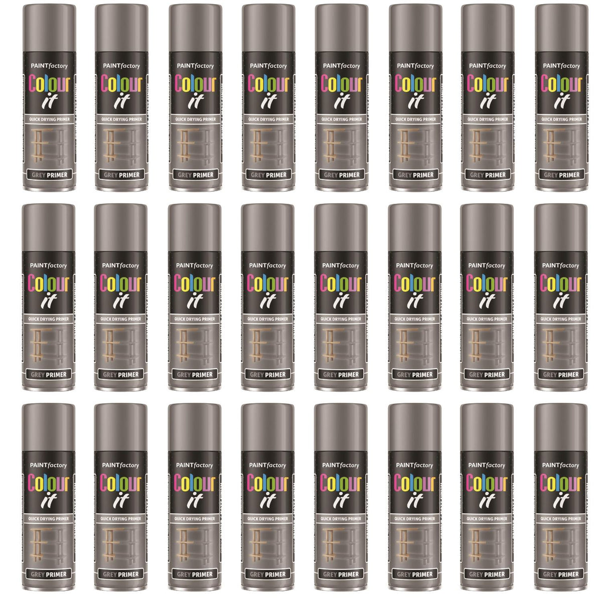 24X - Paint Factory Grey Primer Spray 250ml