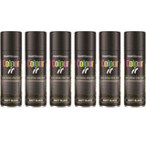6X Paint Factory Black Matt Spray Paint 250ml