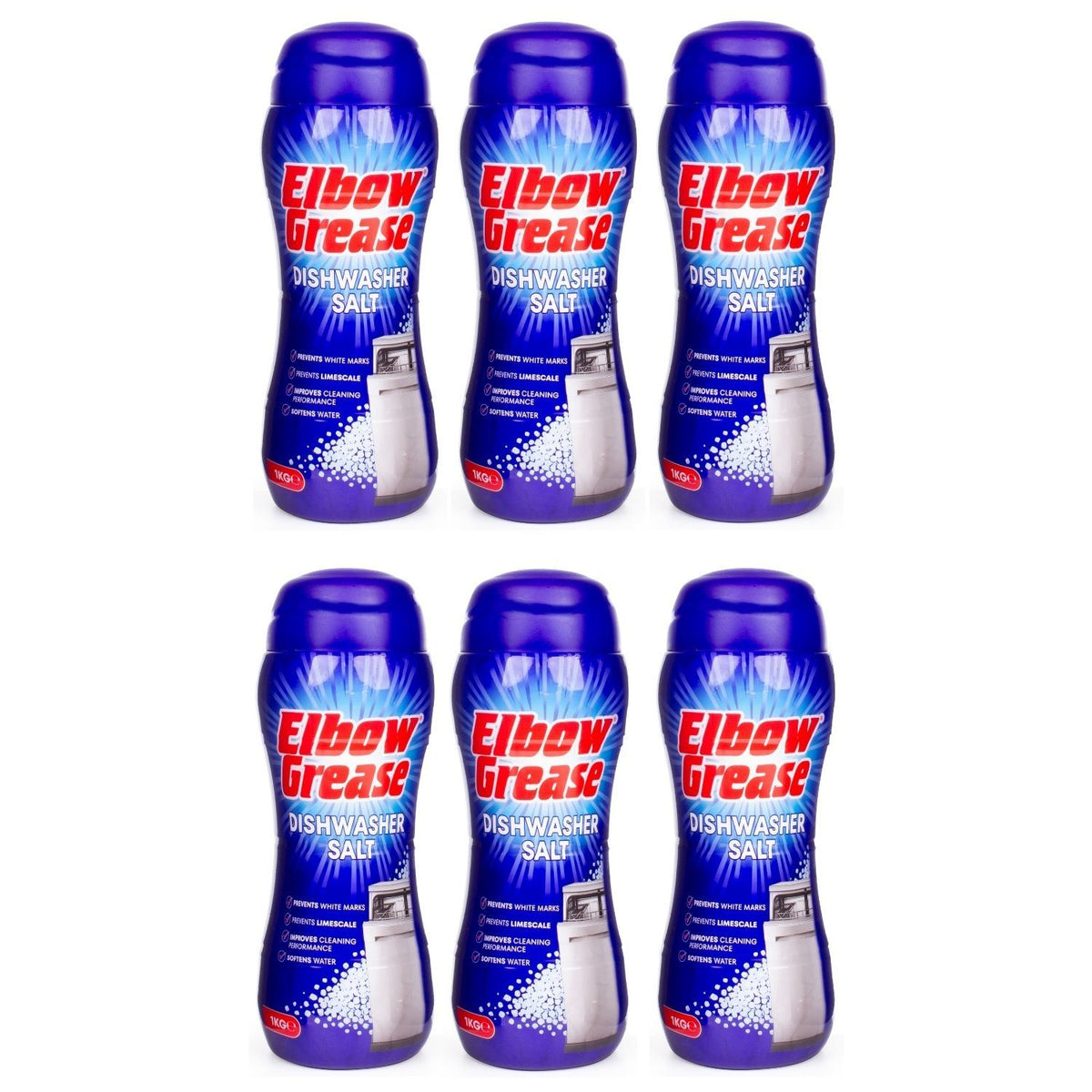 6X - Elbow Grease Dishwasher Salt 1Kg