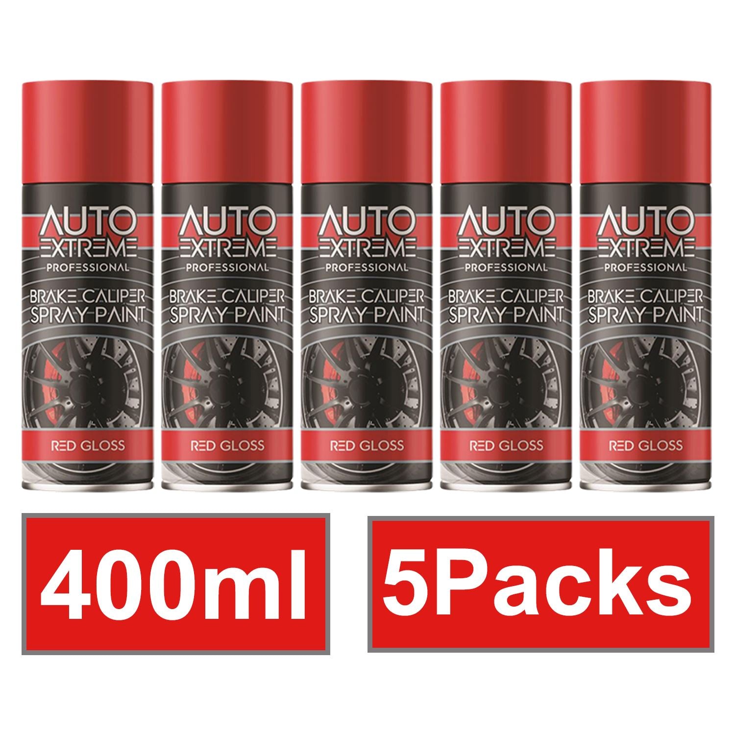 5X - Break Caliper Red Gloss Spray Paint 400ml Spray Paint