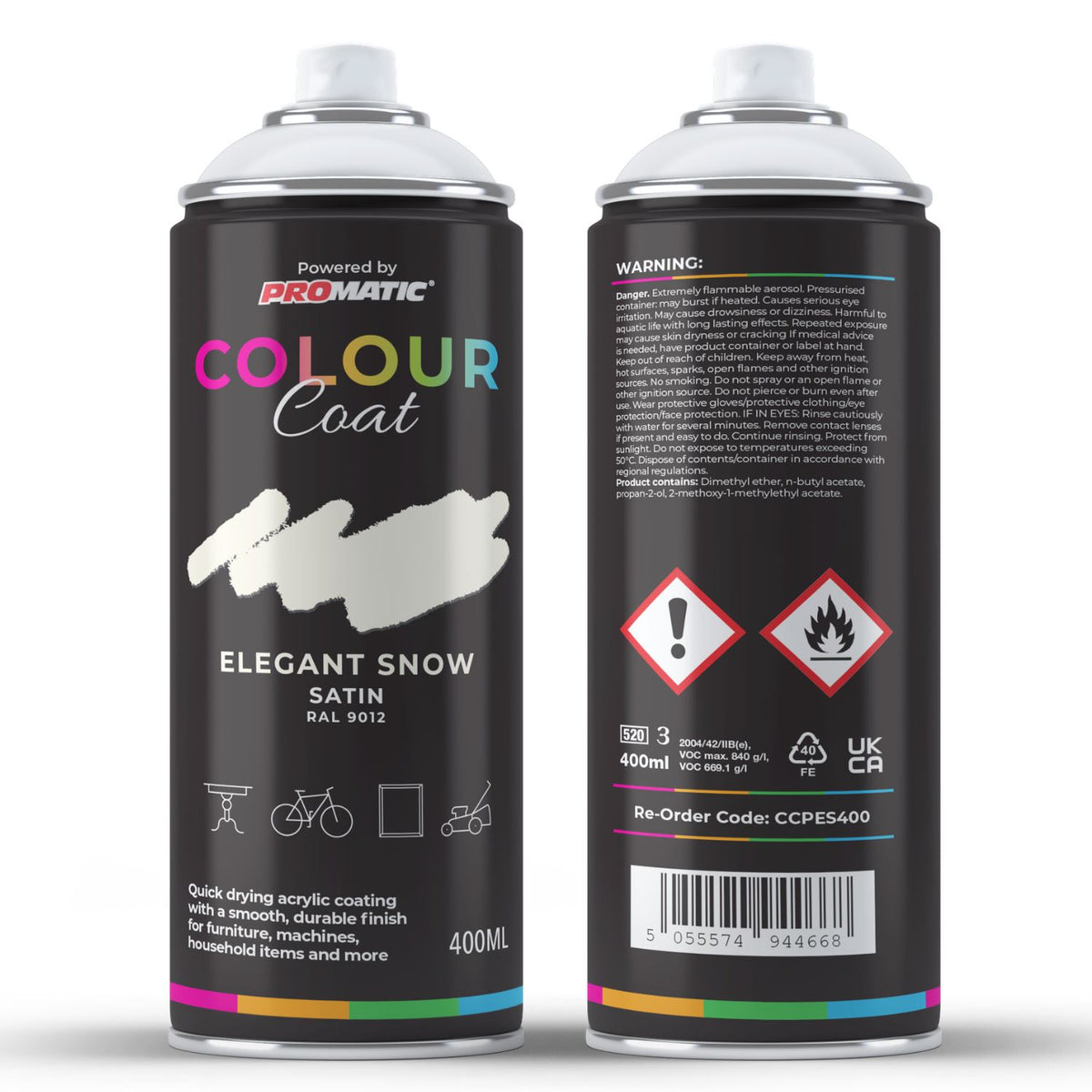Elegant Snow RAL 9012 Satin Spray Paint 400ml