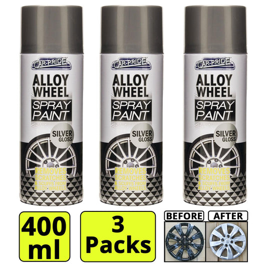 3X - Alloy Wheel Spray Silver Gloss 400ml