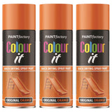 3X Paint Factory Original Orange Gloss Spray Paint 400ml