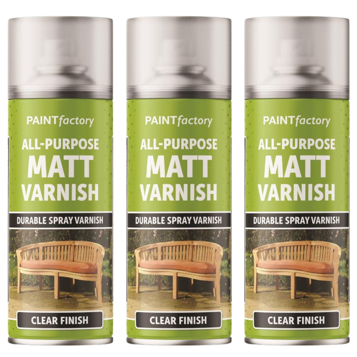 3X Paint Factory Clear Matt Varnish Spray 400ml