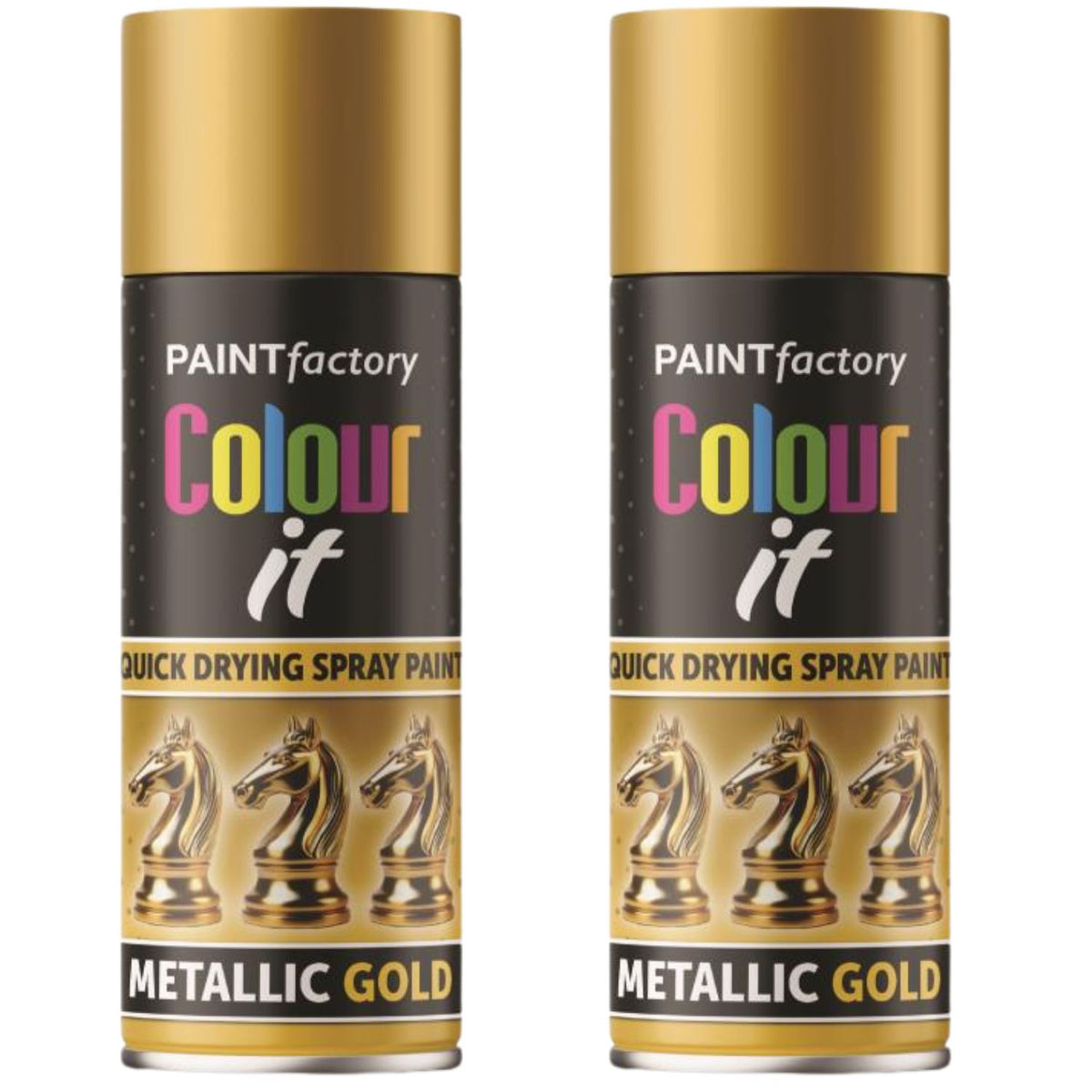 2X Paint Factory All Purpose Gold Metallic Spray Paint 200ml
