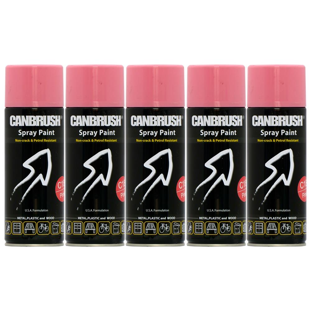 5X Canbrush C18 Pink Spray Paint 400ml