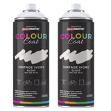 2X Vintage Ivory RAL 030 90 05 Gloss Spray Paint 400ml