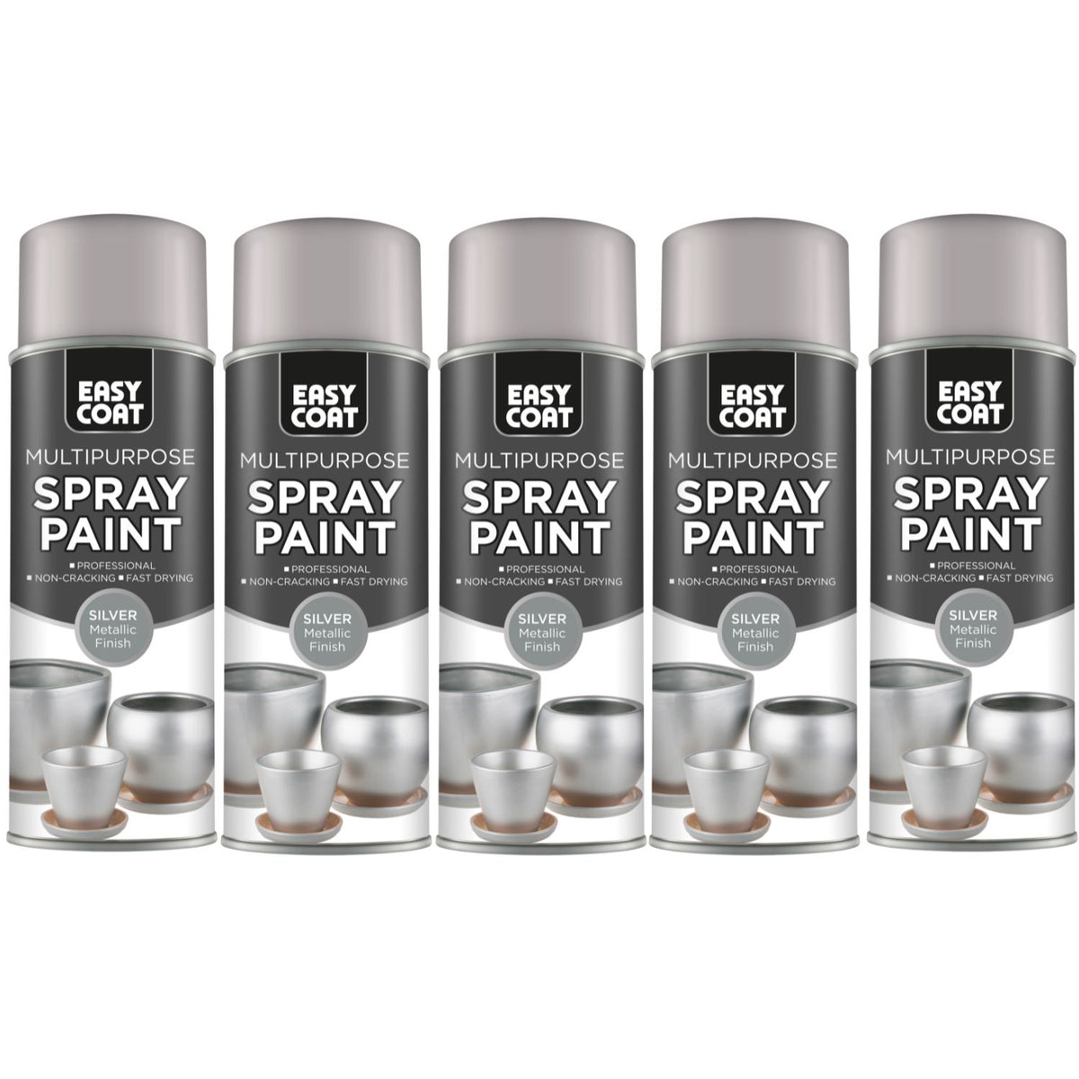 5X 151 Metallic Silver Spray Paint 400ml