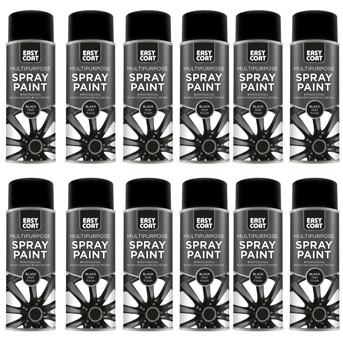 12X 151 Black Matt Spray Paint 400ml