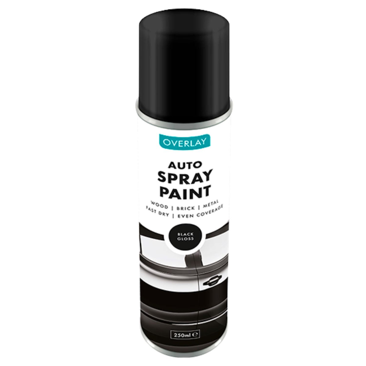 Overlay Gloss Black Auto Professional Spray Paint 250ml