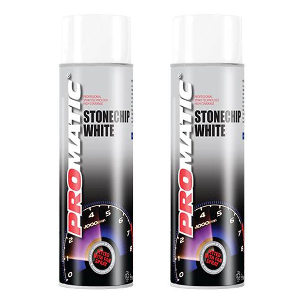 2X Promatic Stonechip White Spray Paint 500ml