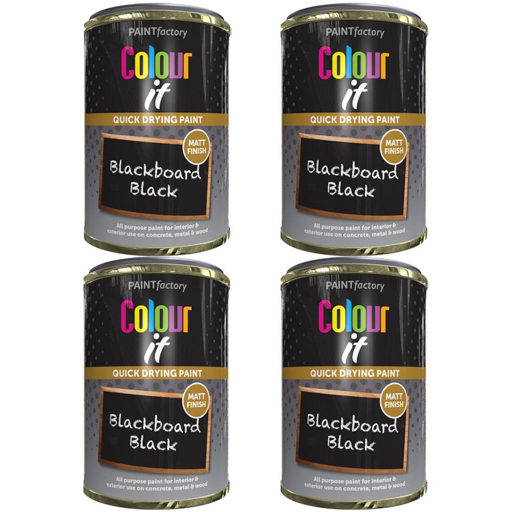 4X Paint Factory Blackboardpaint Factory Black Paint Tin 300ml Tin Paint