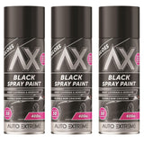3X Auto Extreme Black Gloss Spray Paint 400ml