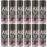 12X Auto Extreme Black Gloss Spray Paint 250ml