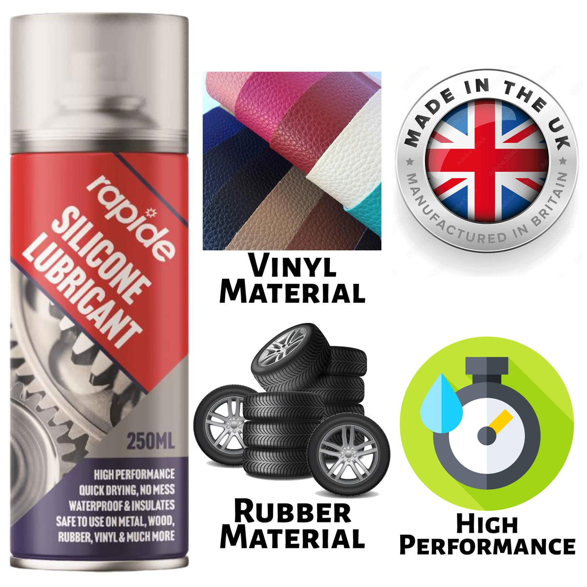 Rapide Silicone Lubricant 250ml Spray Paint