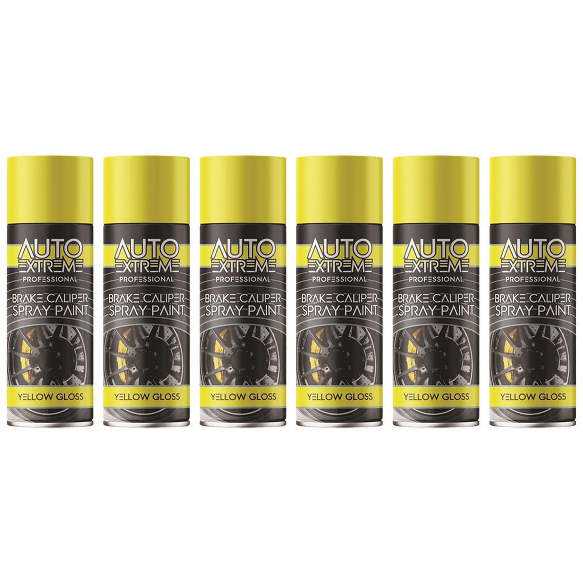 6X - Break Caliper Yellow Gloss Spray Paint 400ml Spray Paint
