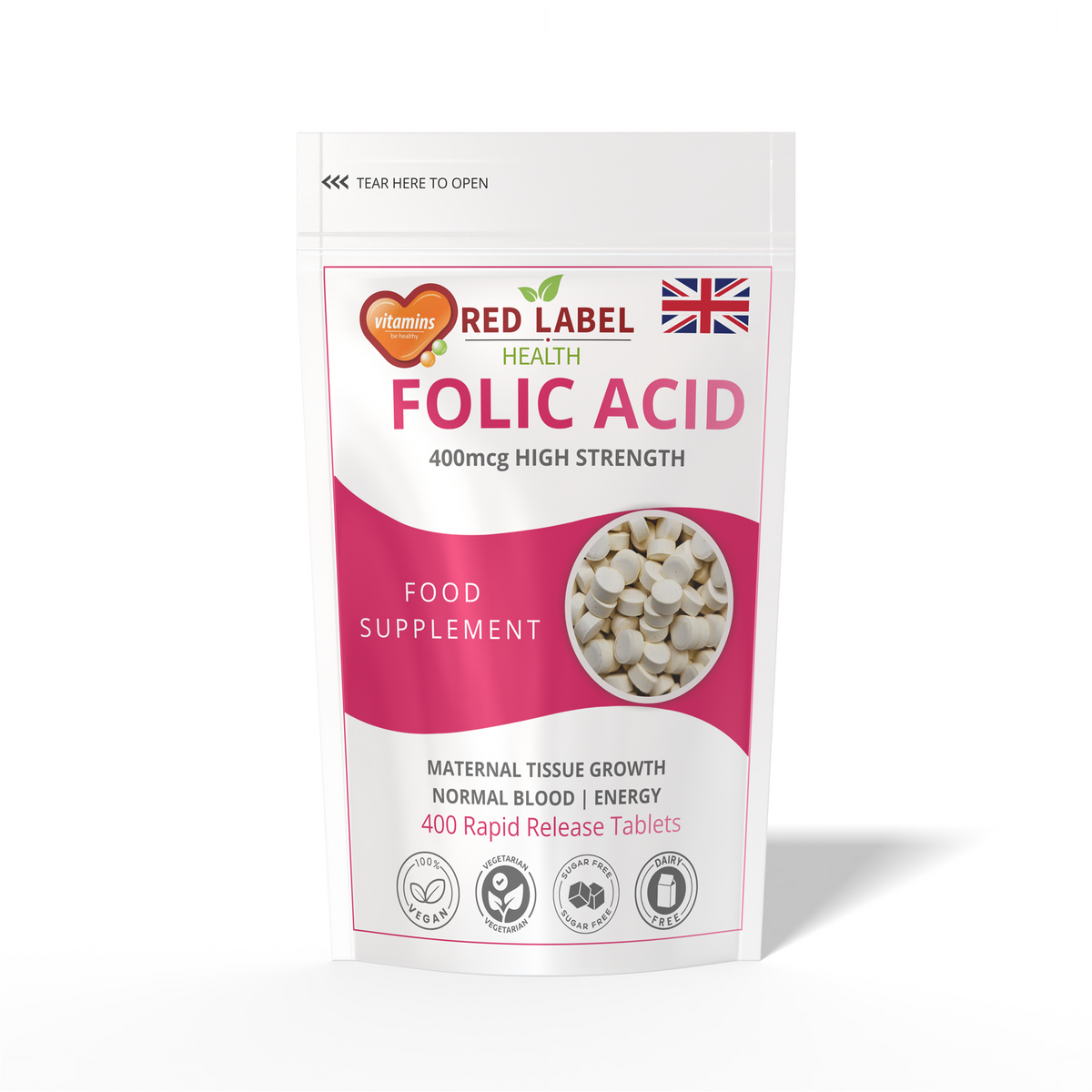 Folic Acid 400mcg - 300 Tablets