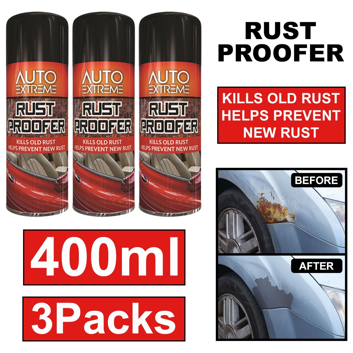 3X - Rust Proofer Spray 400ml Rust Proofer