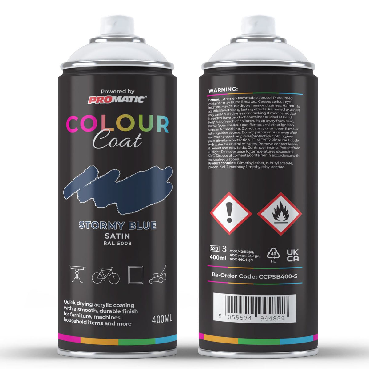 Stormy Blue RAL 5008 Satin Spray Paint 400ml