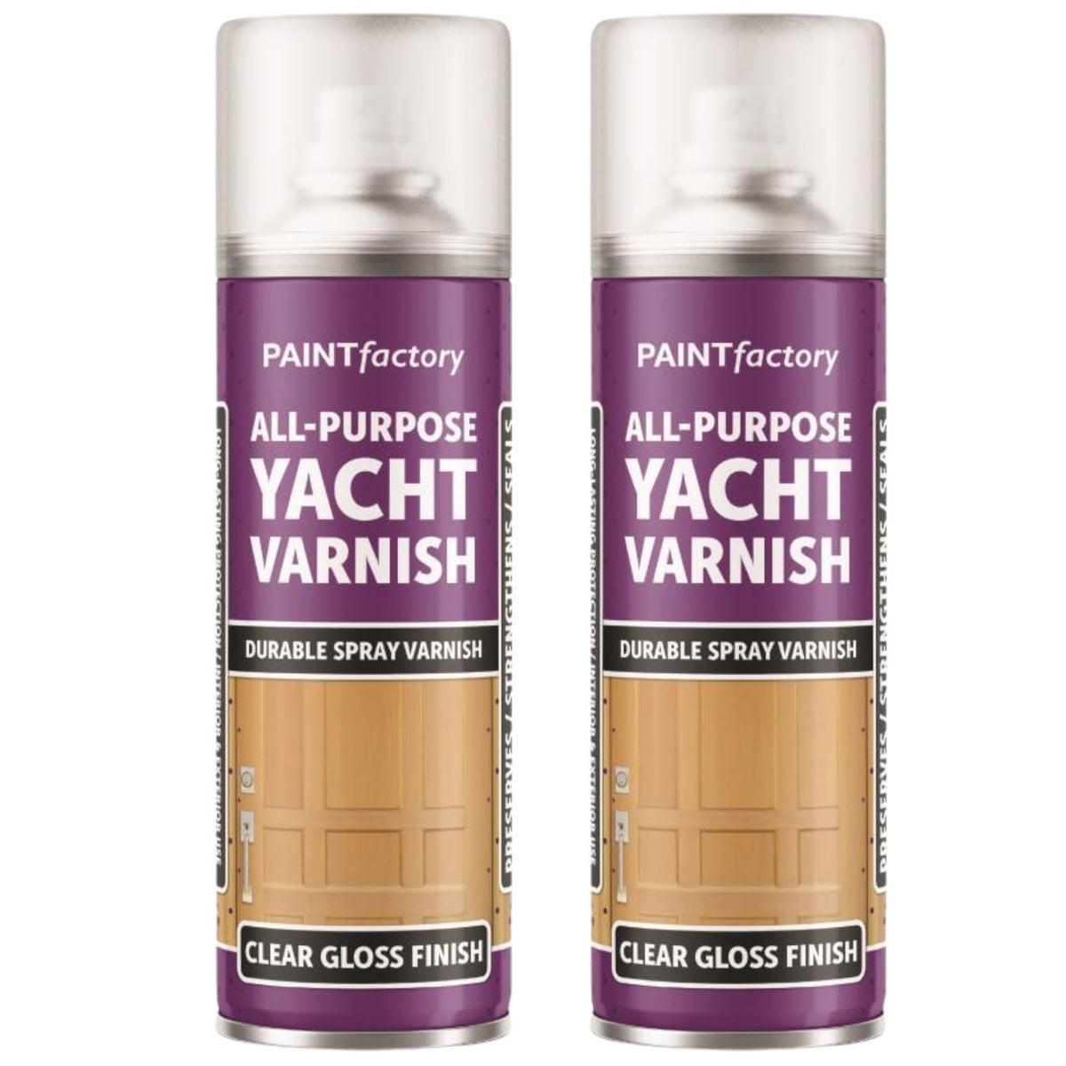 2X Clear Yacht Varnish Spray 250ml