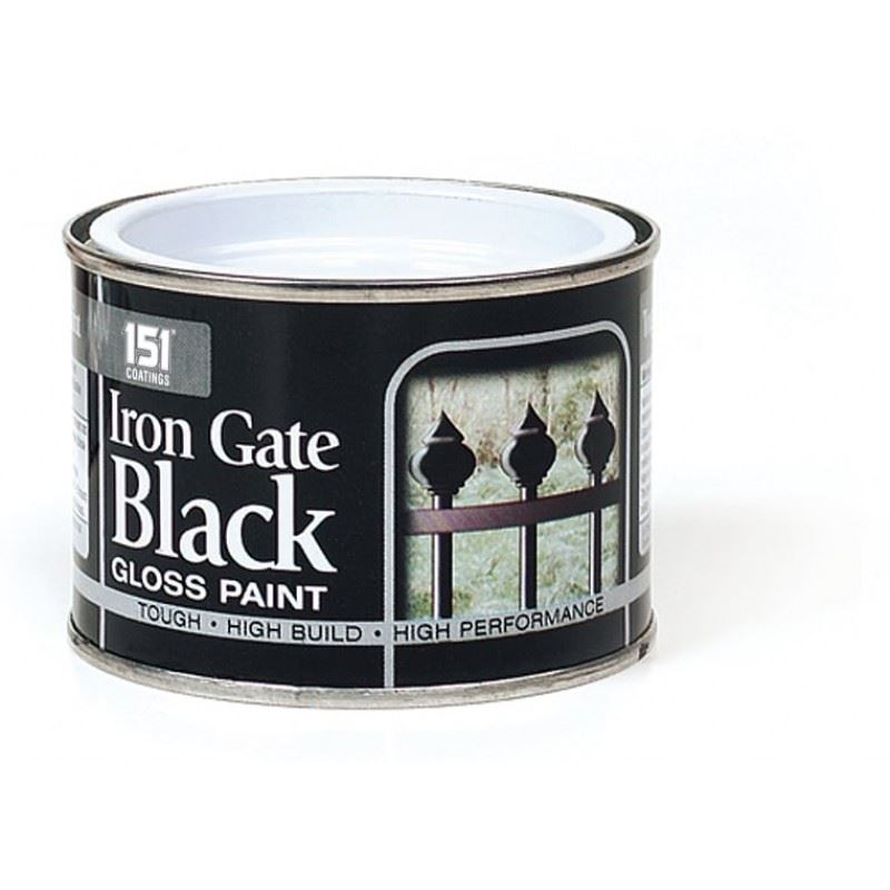 2X Iron Gate Black Gloss Paint Tin 180ml Tin Paint