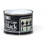 2X Iron Gate Black Gloss Paint Tin 180ml Tin Paint