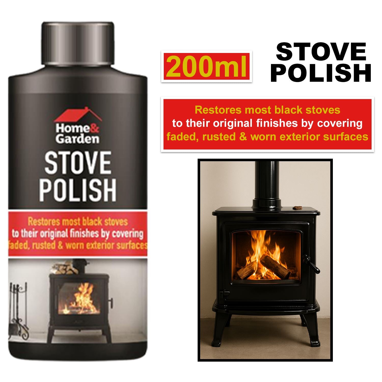 1X - Stove Polish Spray 200ml Cleaner