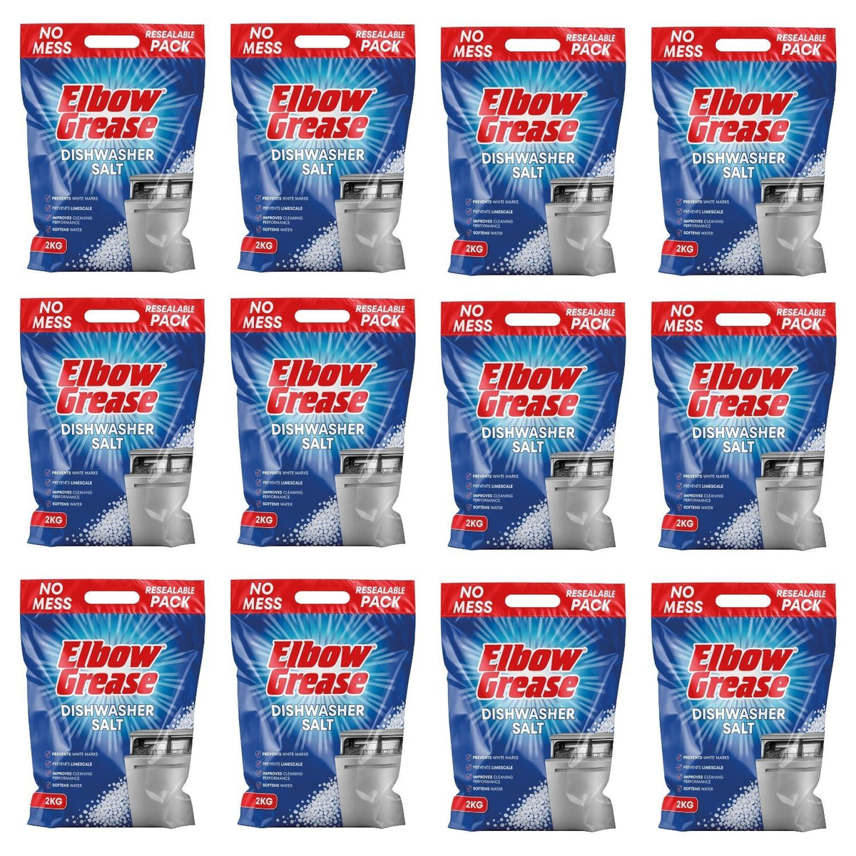 12X - Elbow Grease Dishwasher Salt 2Kg