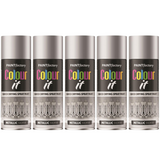 5X Paint Factory Silver Metallic Spray Paint 400ml