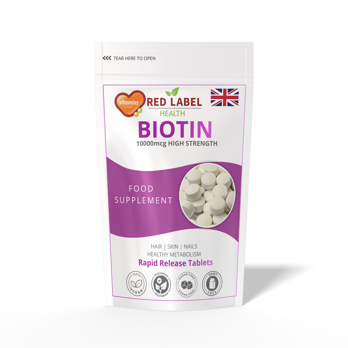 Biotin 10mg - 60 Tablets