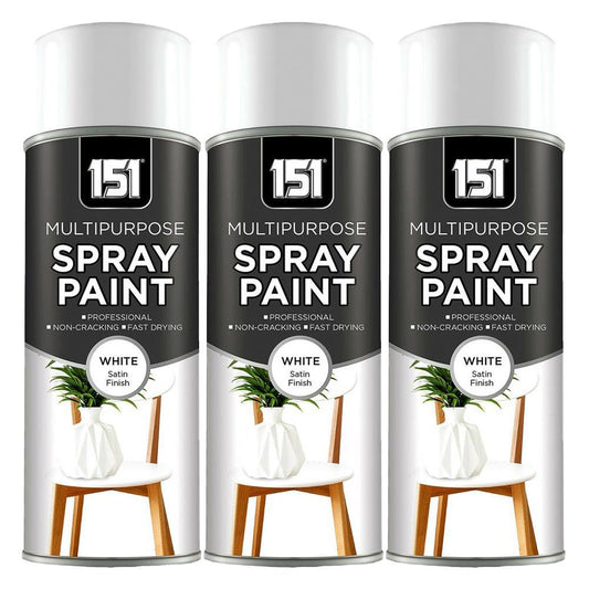 3X - 151 WHITE SATIN SPRAY PAINT 400ML