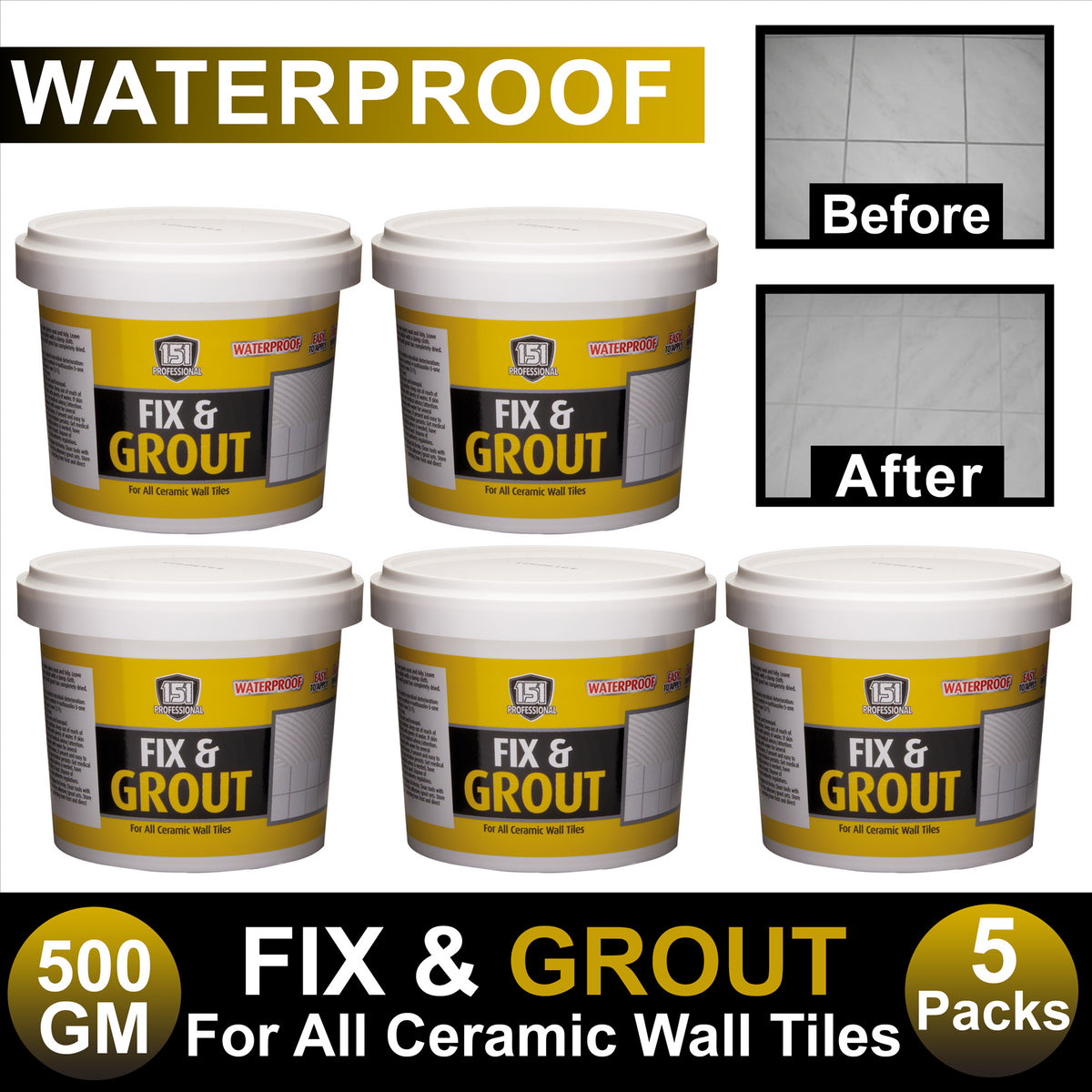 5X Fix Grout Waterproof 500G Ceramic