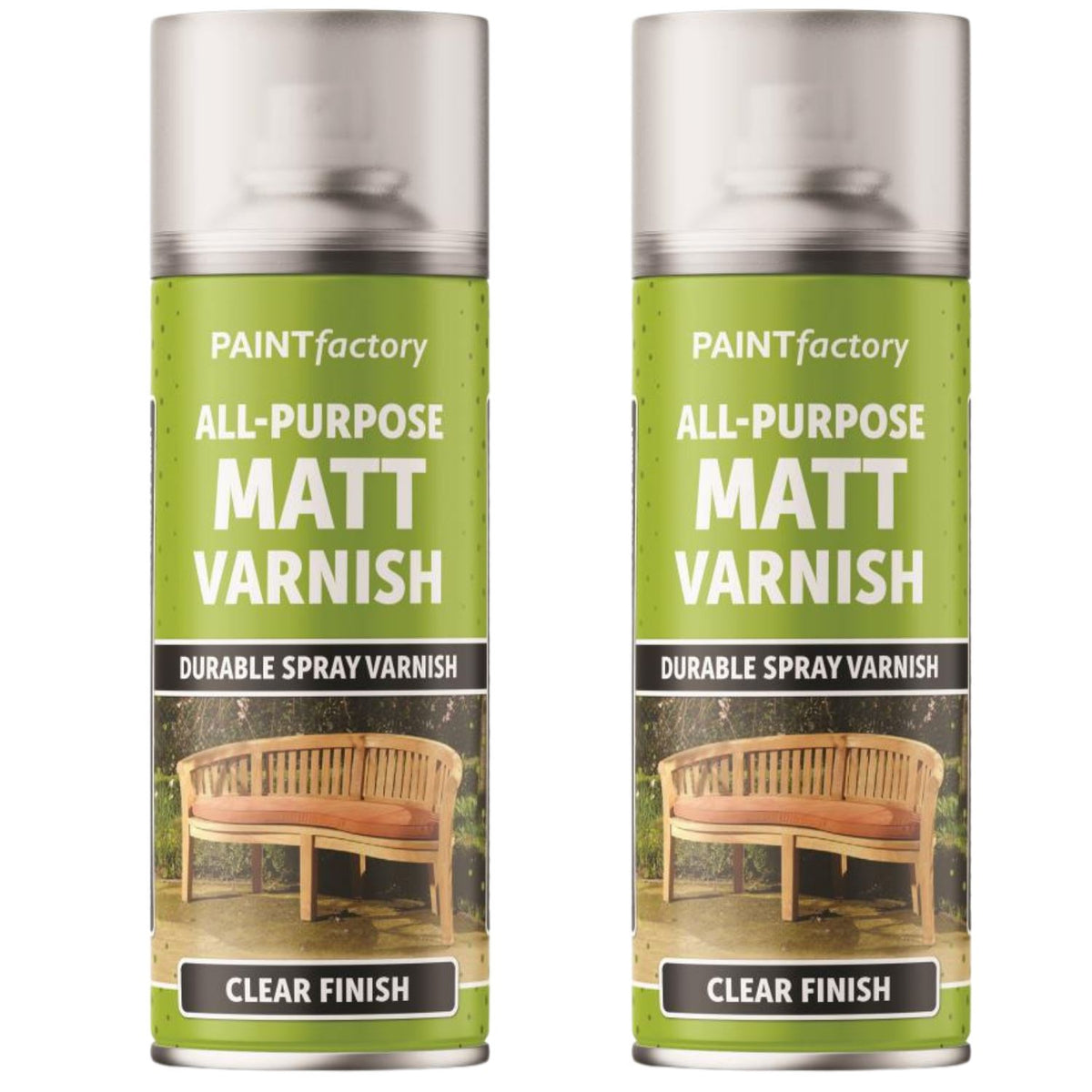 2X Paint Factory Clear Matt Varnish Spray 400ml -