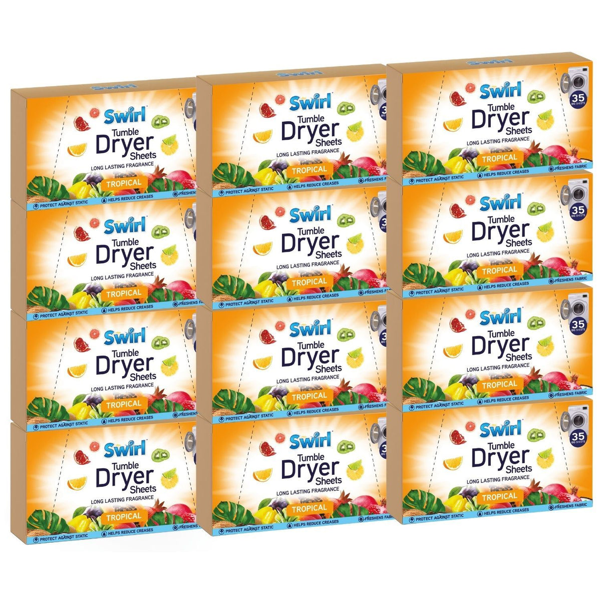 12X - Swirl Tumble Dryer Sheets Tropical 35Pk