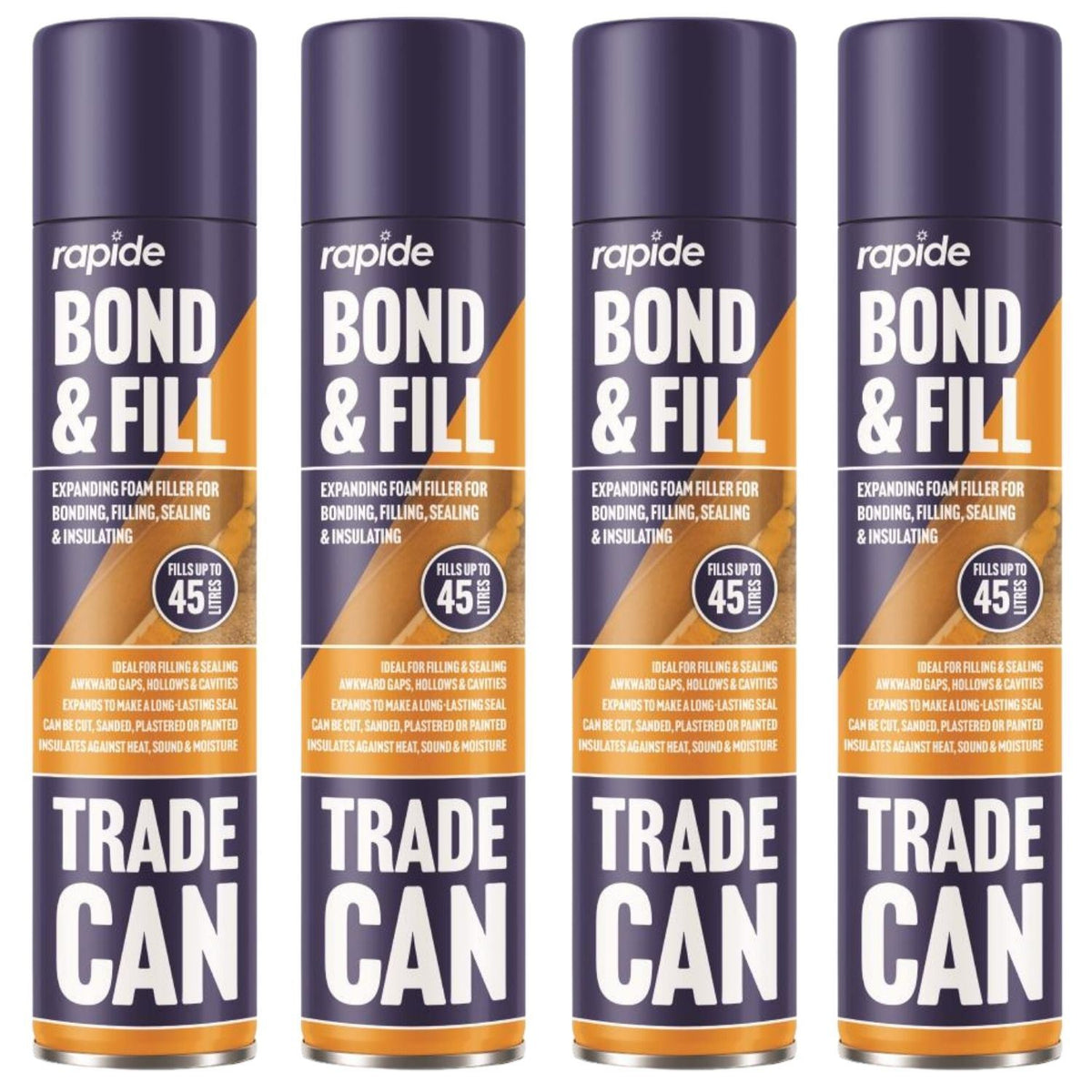 4X - Rapide Expanding Foam Pu Bond And Fill Spray 750ml
