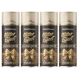 4X - Paint Factory Gold Glitter Effect Spray Paint 400ml