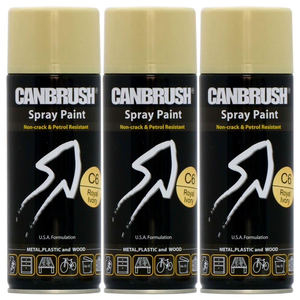 3X Canbrush C6 Royal Ivory Spray Paint 400ml