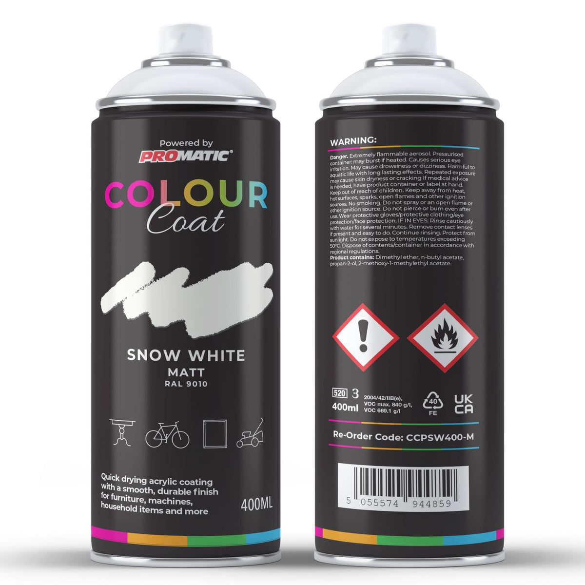 Snow White RAL 9010 Matt Spray Paint 400ml