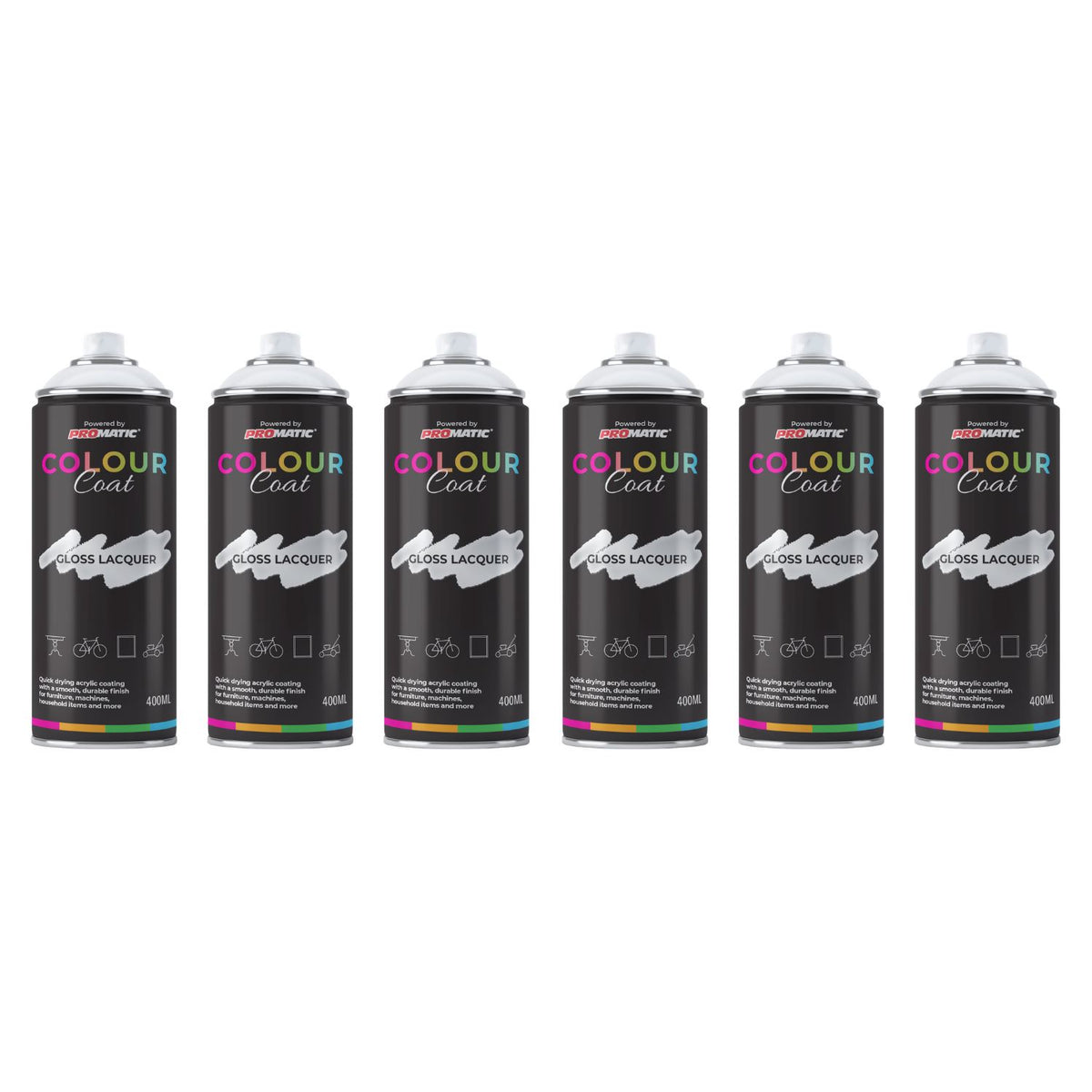 6X Clear Coat Clear Gloss Spray Paint 400ml