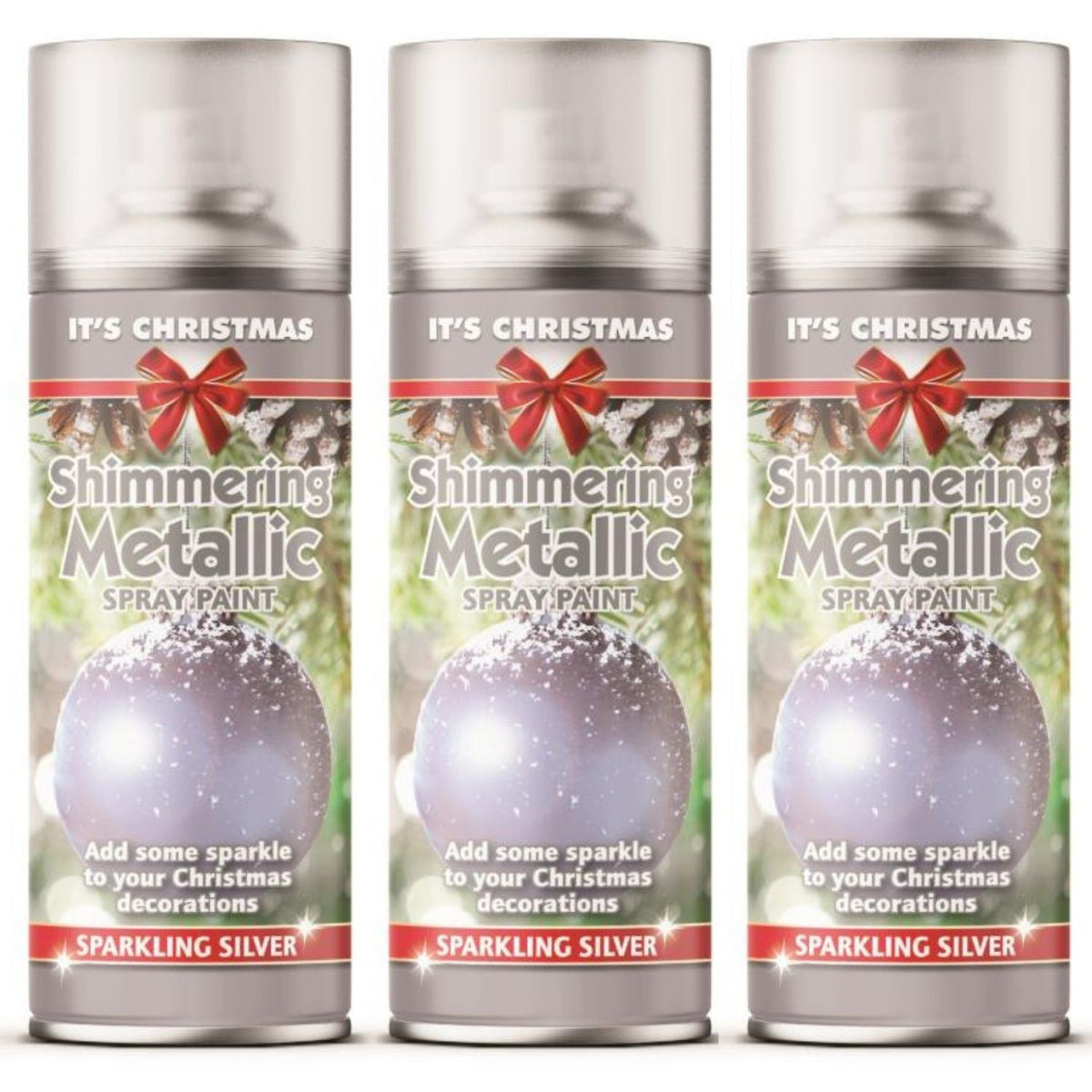 3X - Rapide Christmas Metallic Silver 200ml Spray Paint