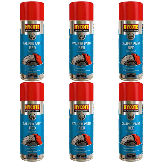 6X Hycote Red Caliper Spray Paint 400ml