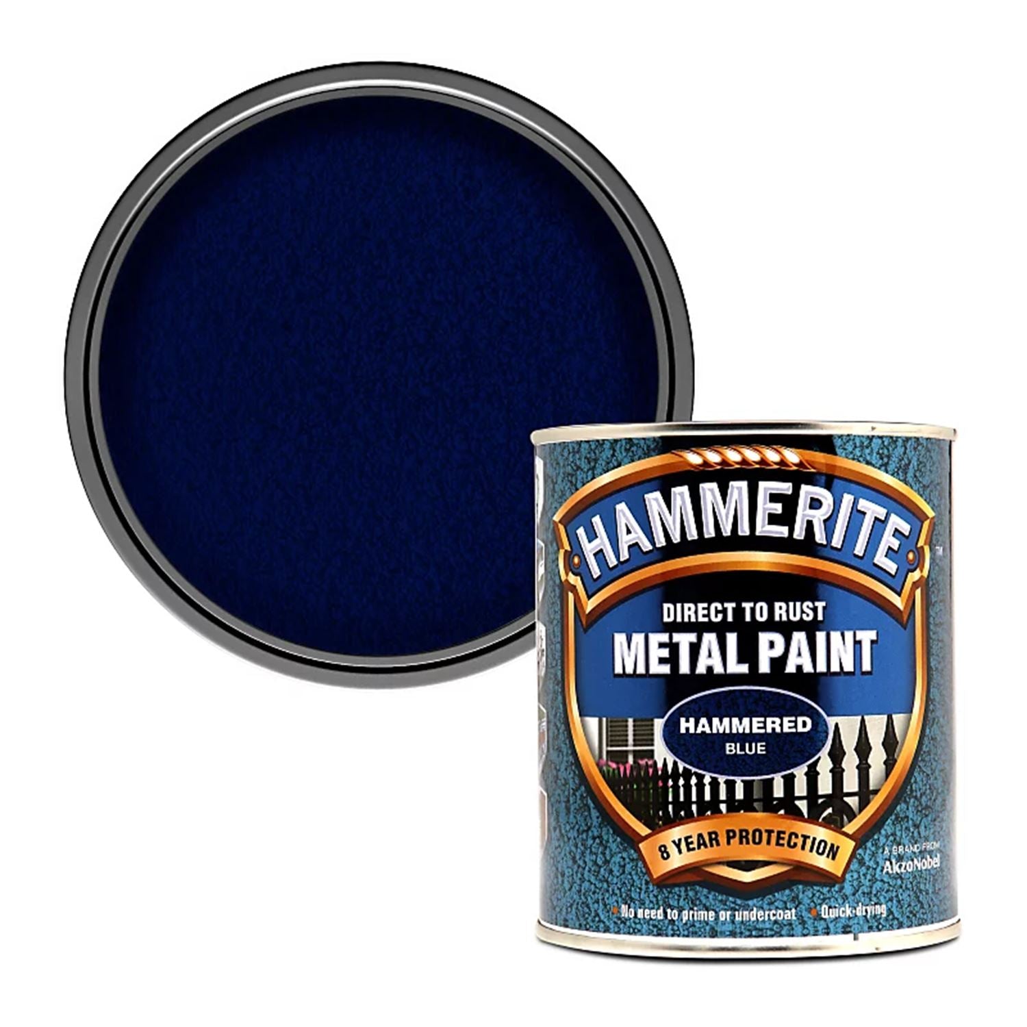 2X Hammerite Hammered Blue Paint 750ml