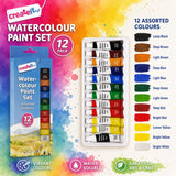 3X - Watercolour Paint Tube Set, 12 Colour 6ml Each