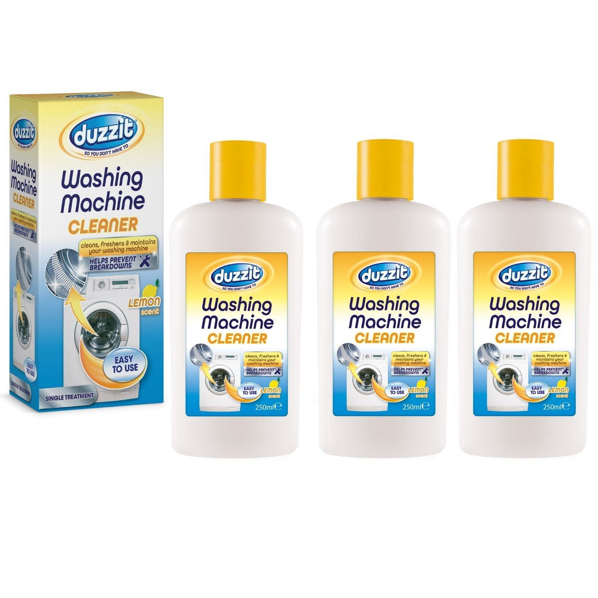 3X - Duzzit Washing Machine Cleaner Citrus 250ml