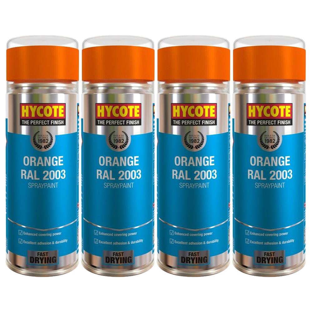 4X Hycote Orange Spray Paint 400ml Spray Paint