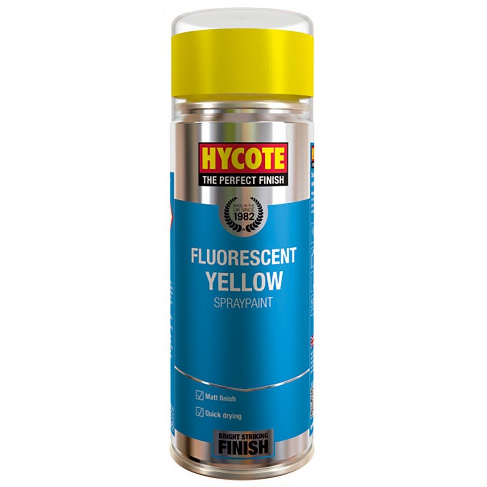 6X Hycote Fluorescent Yellow Spray Paint 400ml