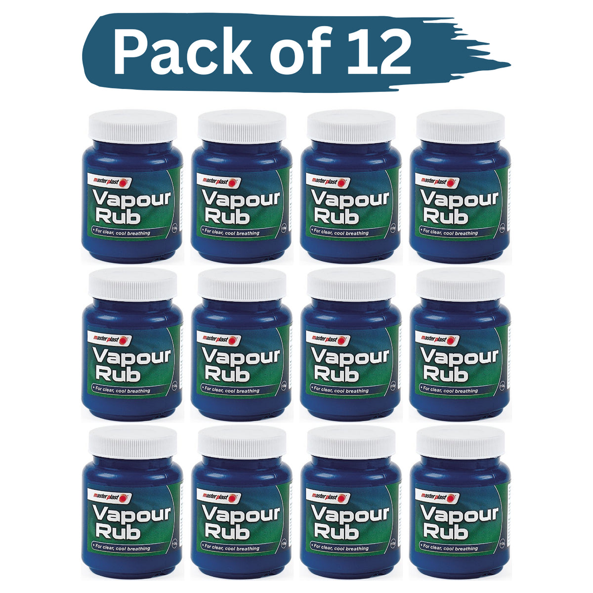 12X Masterplast Vapour Rub Congestion Relief Chest Rub Menthol Eucalyptus 100g