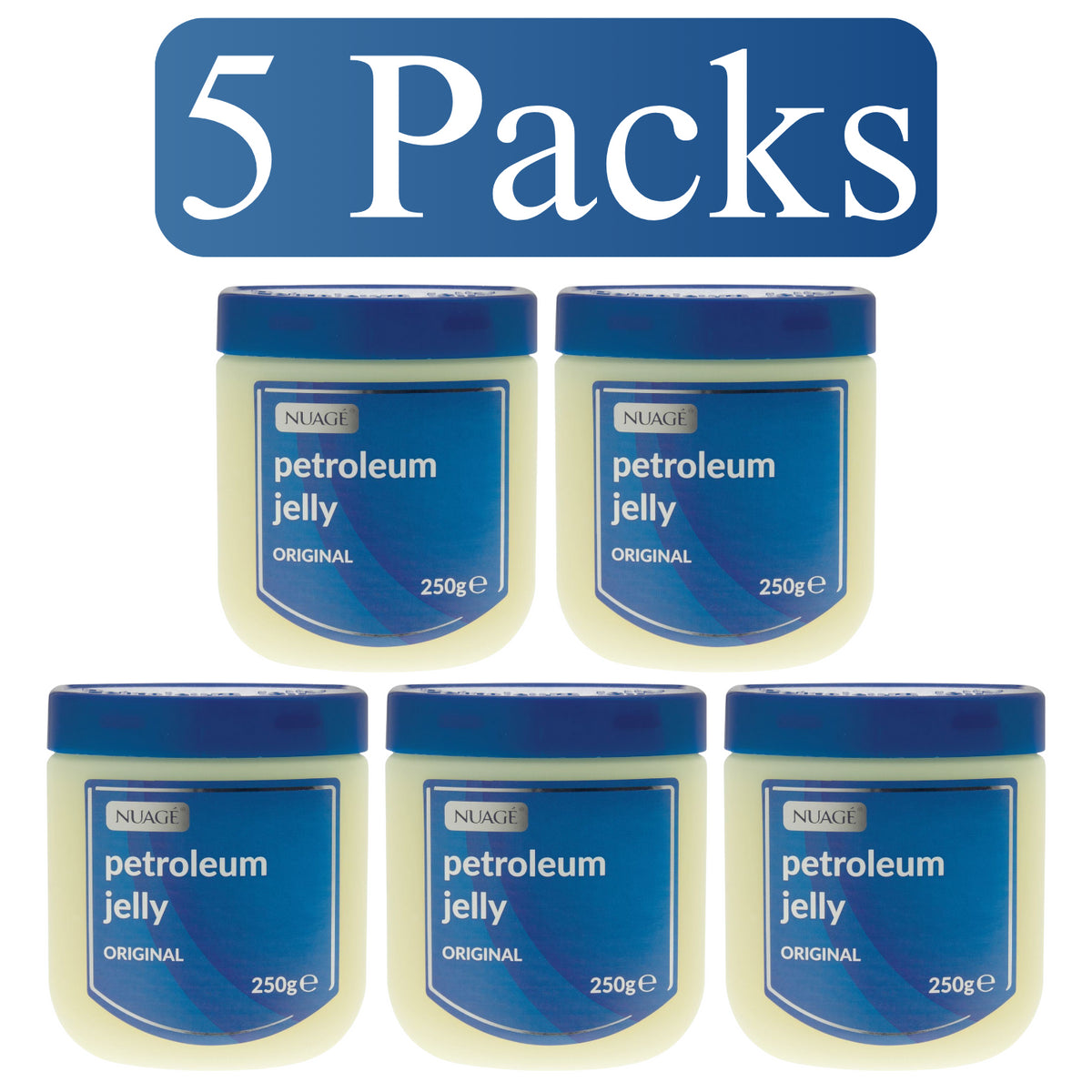 5X Nuage Original Petroleum Jelly Pot Dry Skin Protection Burns Chapping 250g