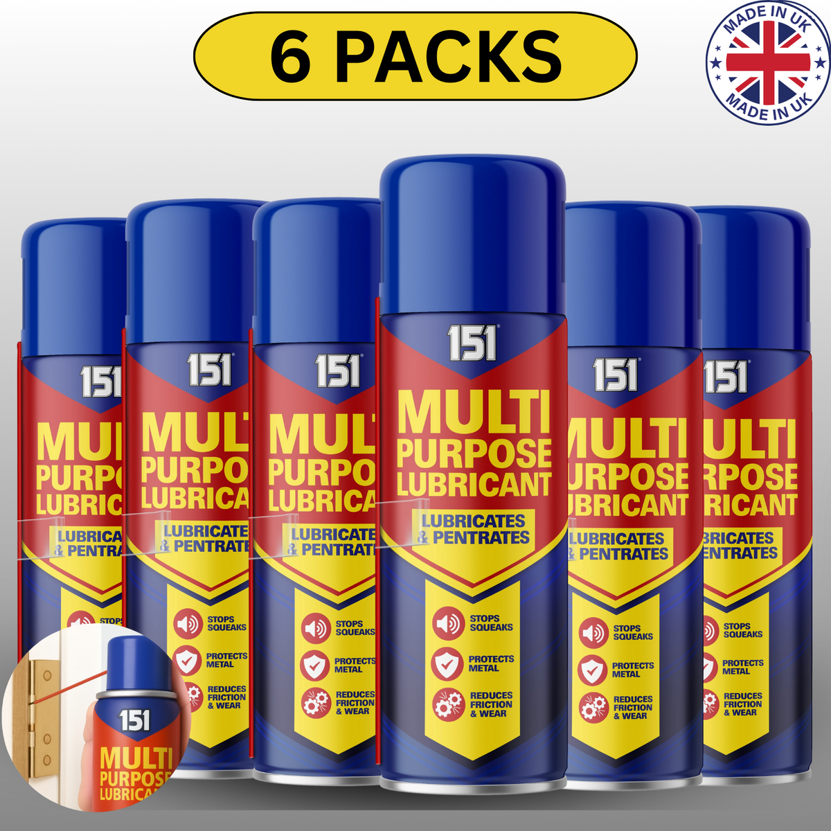 6X 151 Multi-Purpose Lubricant Spray lubricants & Penetrates 300ml